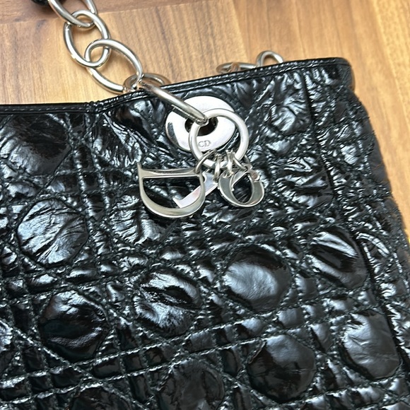 Dior Shoulder Bag Soft Shopping Tote Cannage Lambskin Leather , Silver hardware - Picture 5 of 13